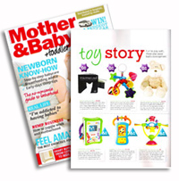 Mother and baby magazine - baby development section featuring mesmerised